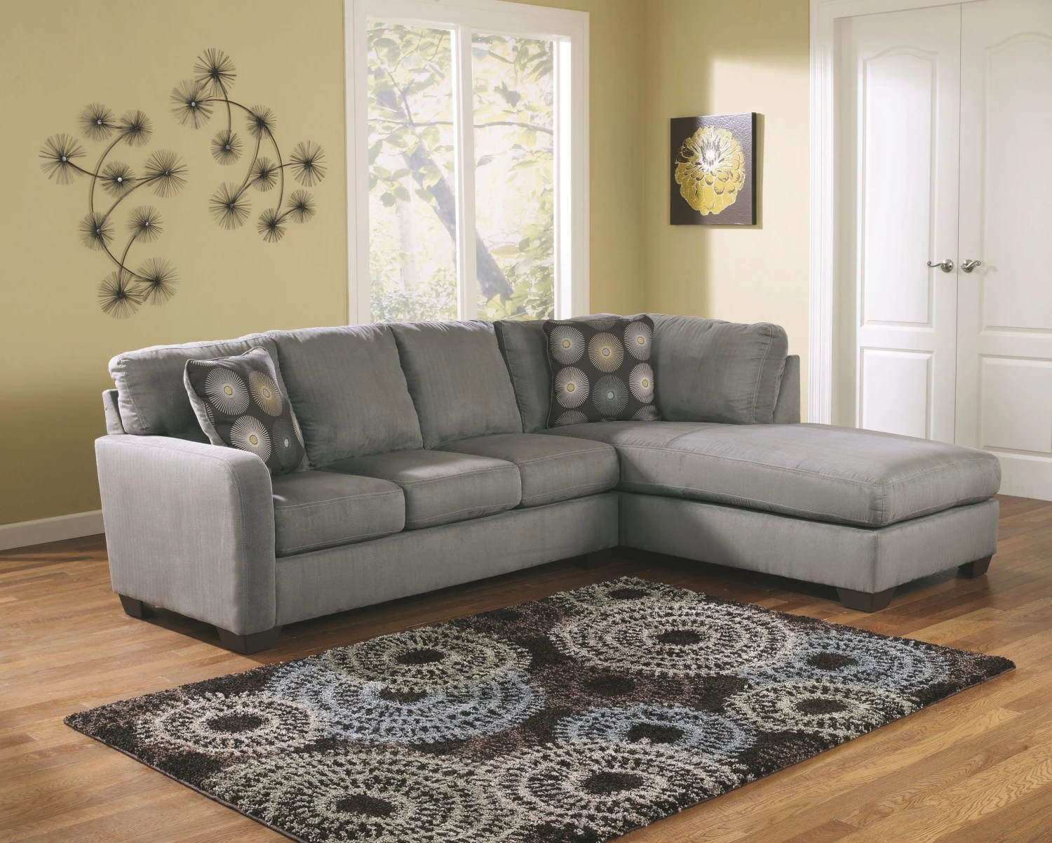 Ashley Zella Charcoal 2-Piece Sectional Living Room 1 Ashley Zella Charcoal 2-Piece Sectional Living Room