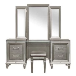 Home Elegance Bedroom Tamsin Champagne Gray Right Side Facing Vanity Unit