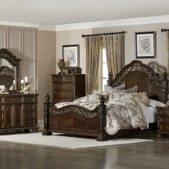 Home Elegance King Beds Catalonia King Bed With Dresser Mirror & Nightstand