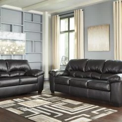 Ashley Living Room Brazoria Black Sofa Loveseat & Chair