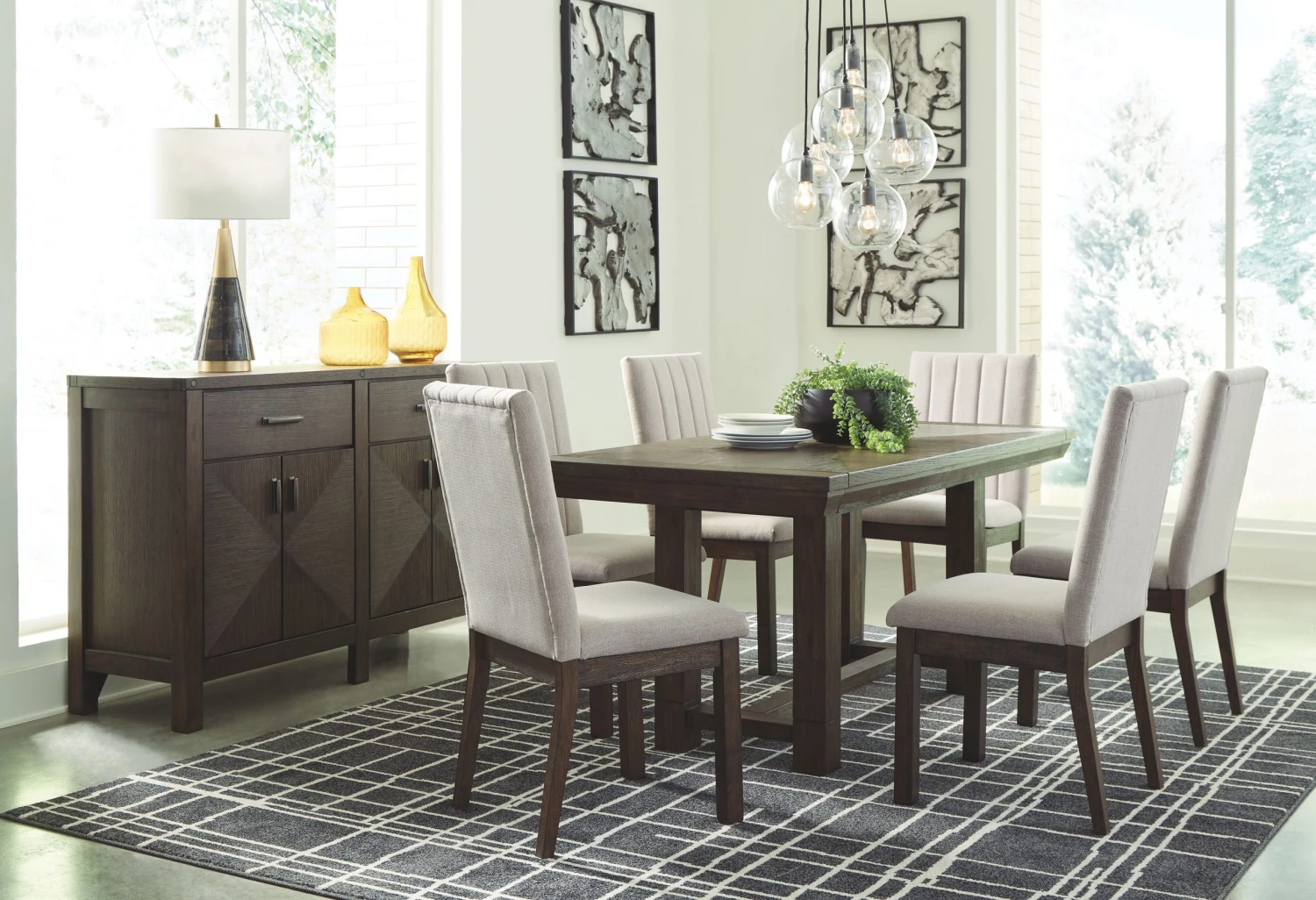 Ashley Dining Room Dellbeck Beige Table & 4 Side Chairs 1 Ashley Dining Room Dellbeck Beige Table & 4 Side Chairs