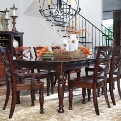 Ashley Dining Room Porter Rectangular Extension Table&2 Arm Chair&6 Chairs