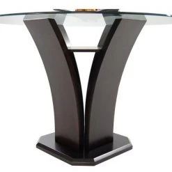 Home Elegance Daisy Espresso 54" Round Counter Height Table Dining Room