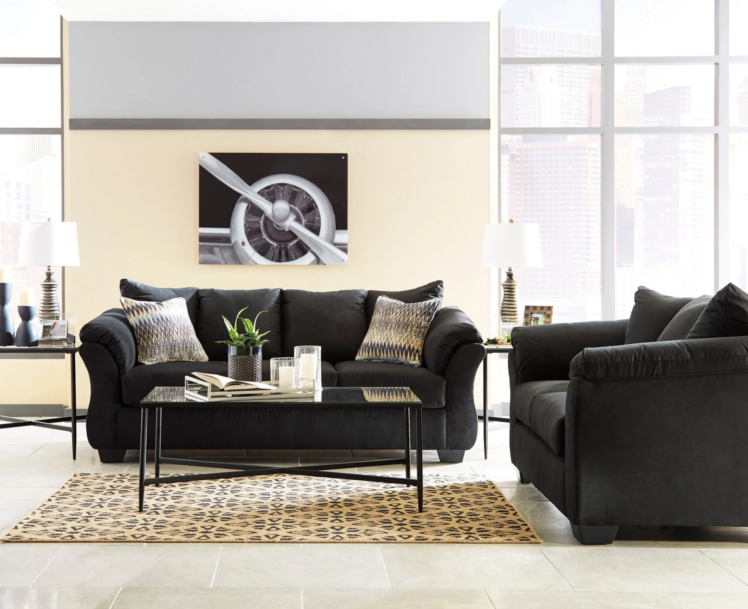 Ashley Darcy Black Sofa And Loveseat Living Room 1 Ashley Darcy Black Sofa And Loveseat Living Room