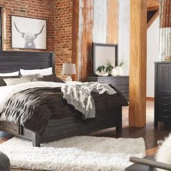 Ashley BaylowBlack King Bed W/ Dresser Mirror & Nightstand Bedroom