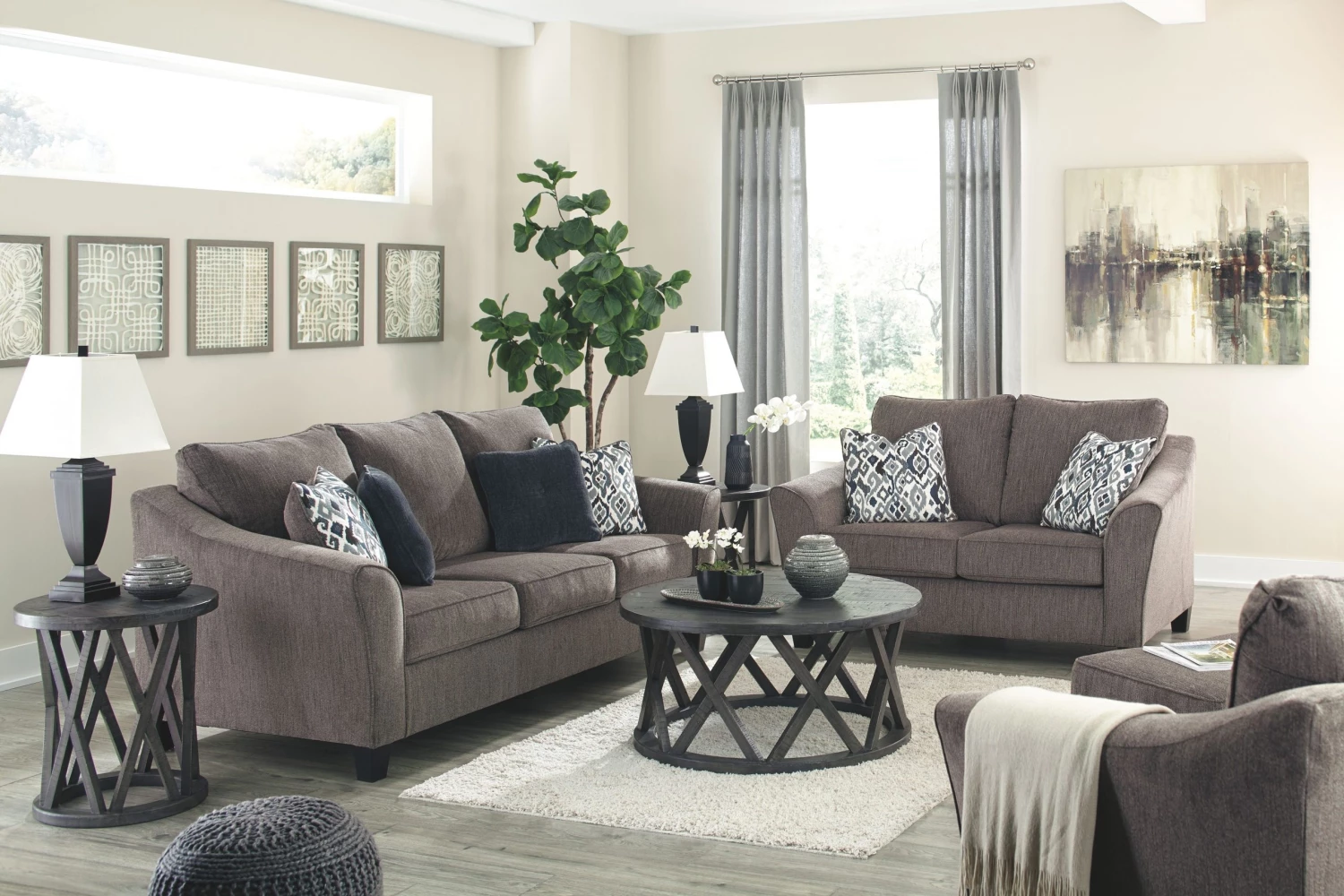 Ashley Nemoli Slate Sofa Loveseat & Chair Living Room 1 Ashley Nemoli Slate Sofa Loveseat & Chair Living Room