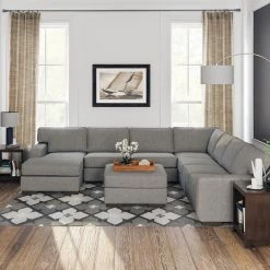 Ashley Ashlor Nuvella Slate 5-Piece Sectional W/ LAF Chaise