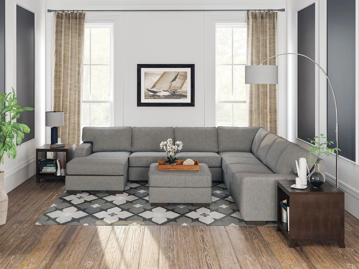 Ashley Ashlor Nuvella Slate 5-Piece Sectional W/ LAF Chaise 1 Ashley Ashlor Nuvella Slate 5-Piece Sectional W/ LAF Chaise