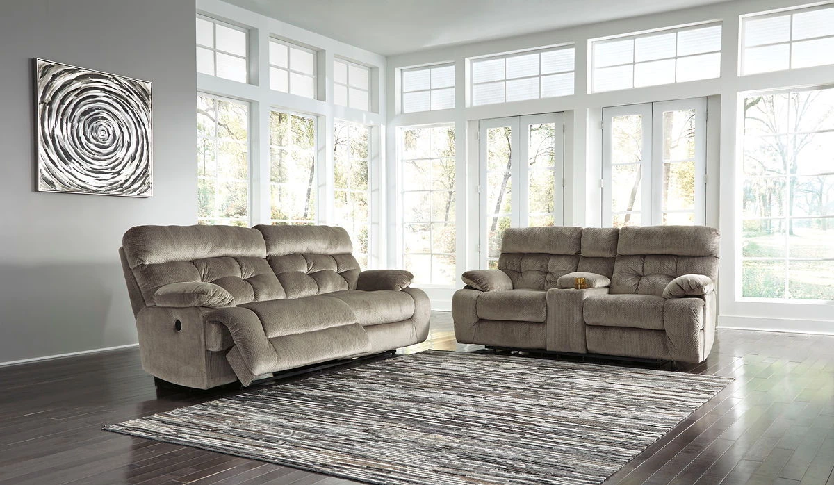 Ashley Living Room Brassville Greystone Recl. Sofa & Recl. Loveseat 1 Ashley Living Room Brassville Greystone Recl. Sofa & Recl. Loveseat