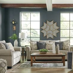 Ashley Zarina Jute Sofa Loveseat & Swivel Chair Living Room