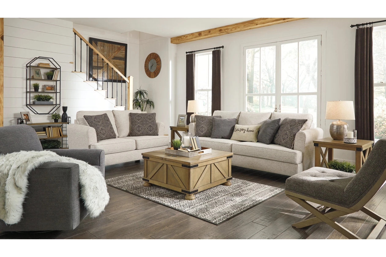 Ashley Alcona Linen Sofa Loveseat & Chair 1 Ashley Alcona Linen Sofa Loveseat & Chair