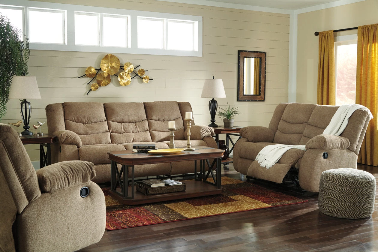 Ashley Living Room Tulen Mocha Reclining Sofa Loveseat & Chair 1 Ashley Living Room Tulen Mocha Reclining Sofa Loveseat & Chair