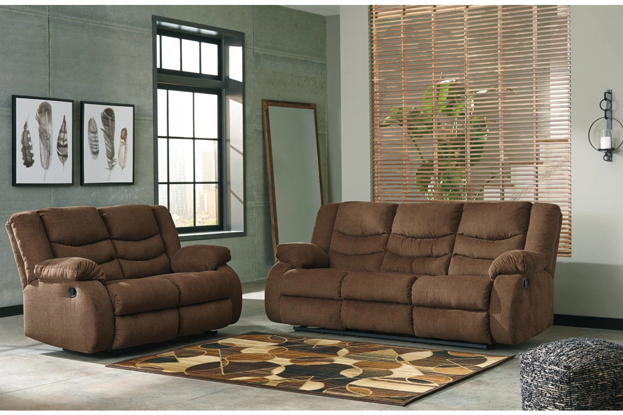 Ashley Tulen Chocolate Sofa & Loveseat Living Room 1 Ashley Tulen Chocolate Sofa & Loveseat Living Room
