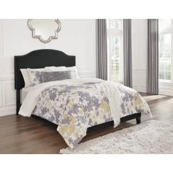 Ashley Adelloni Queen Arched Nail Head Trim Bed Bedroom