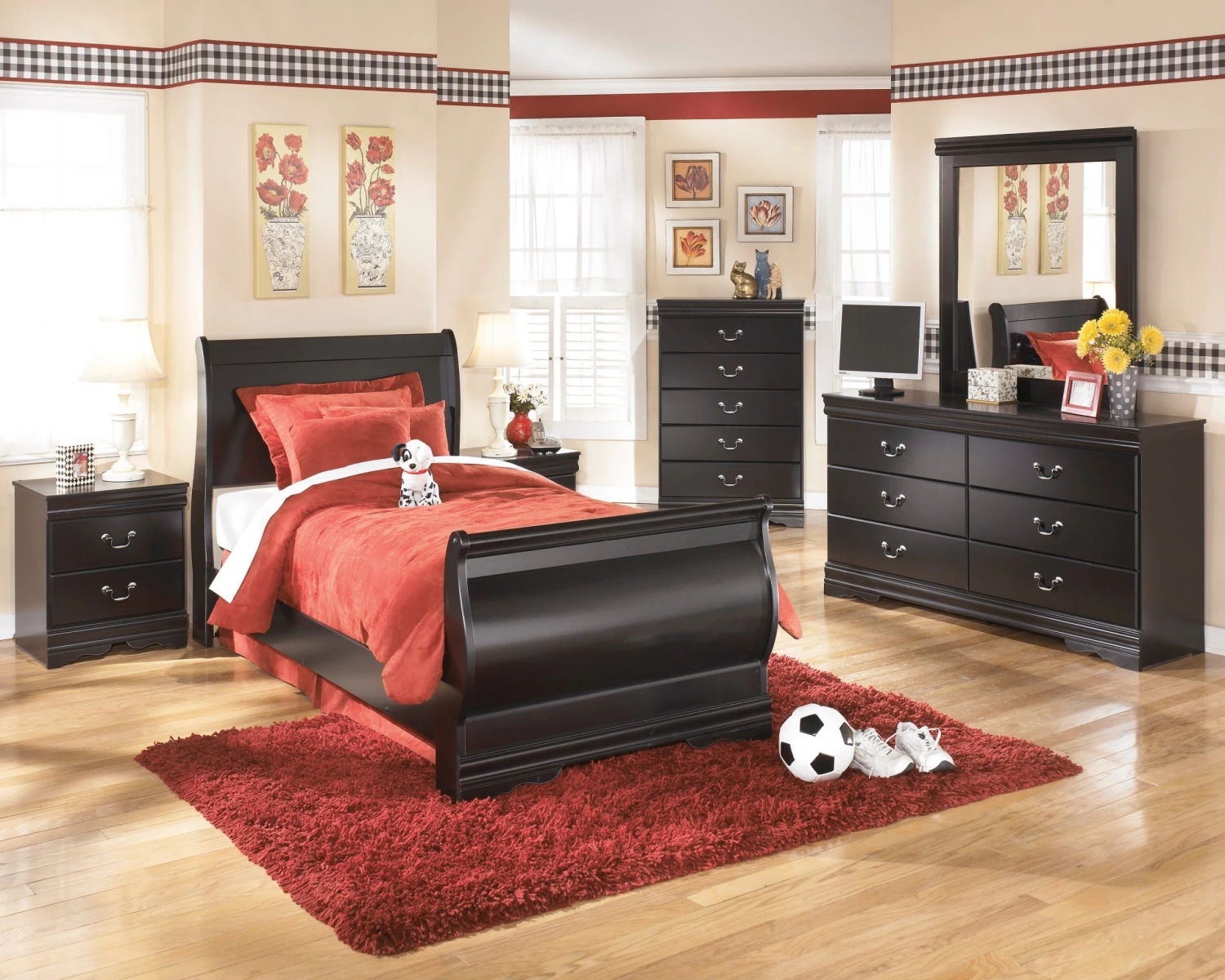 Ashley Huey Vineyard Twin Sleigh Bed - Vineyard 1 Ashley Huey Vineyard Twin Sleigh Bed - Vineyard