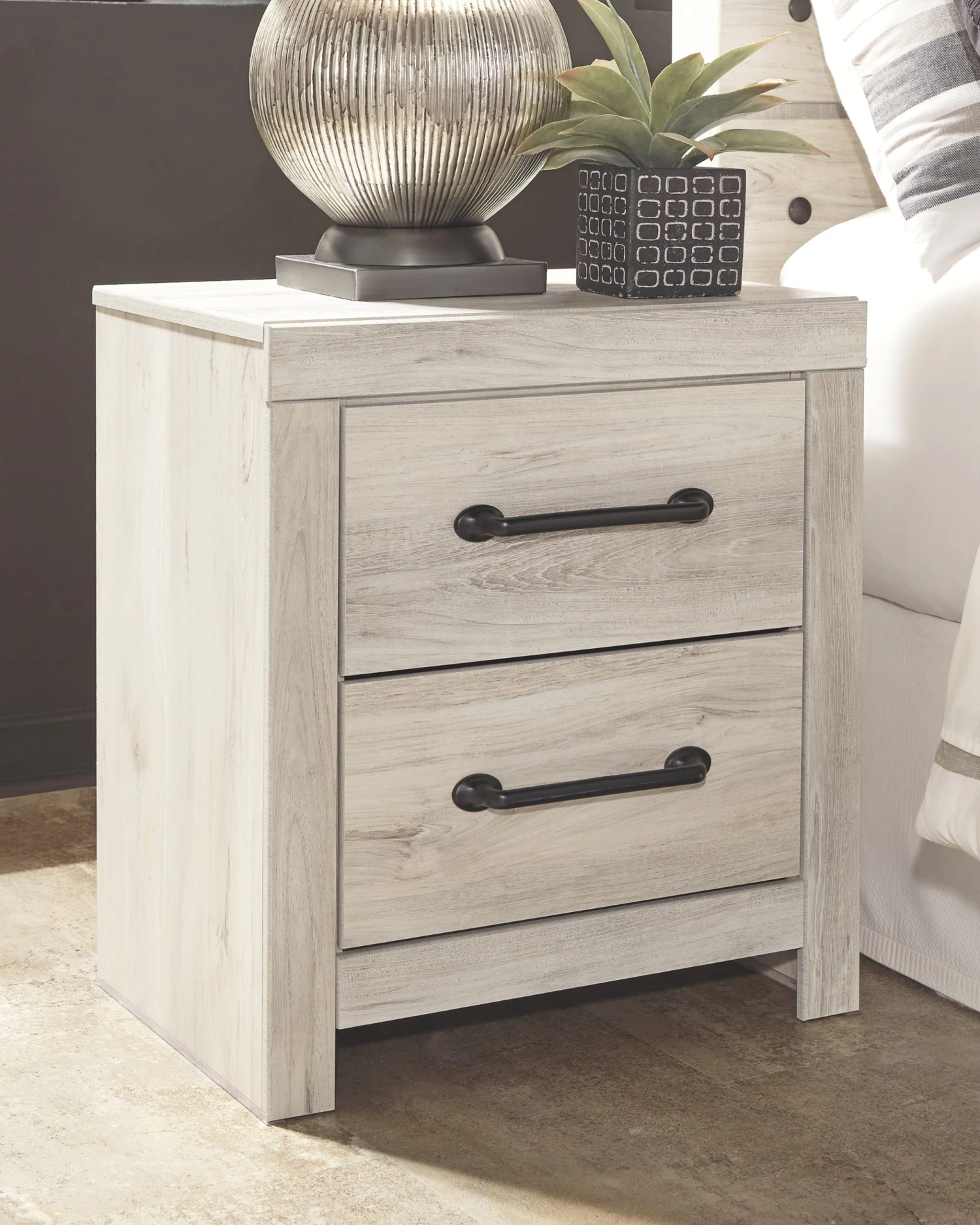 Ashley Cambeck Whitewash Two Drawer Night Stand 1 Ashley Cambeck Whitewash Two Drawer Night Stand