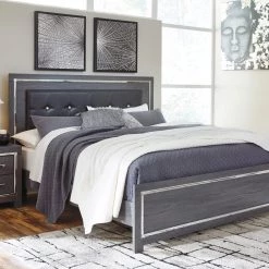 Ashley Glam King Bed With LED Beds