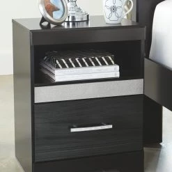 Ashley Starberry Black One Drawer Night Stand Bedroom