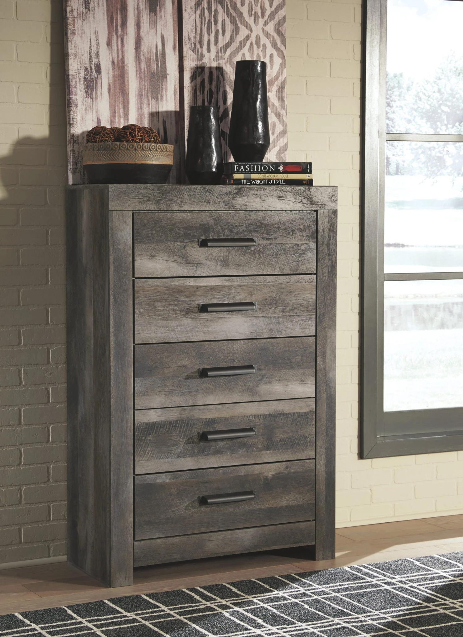 Ashley Wynnlow Gray 5-Drawer Chest 1 Ashley Wynnlow Gray 5-Drawer Chest