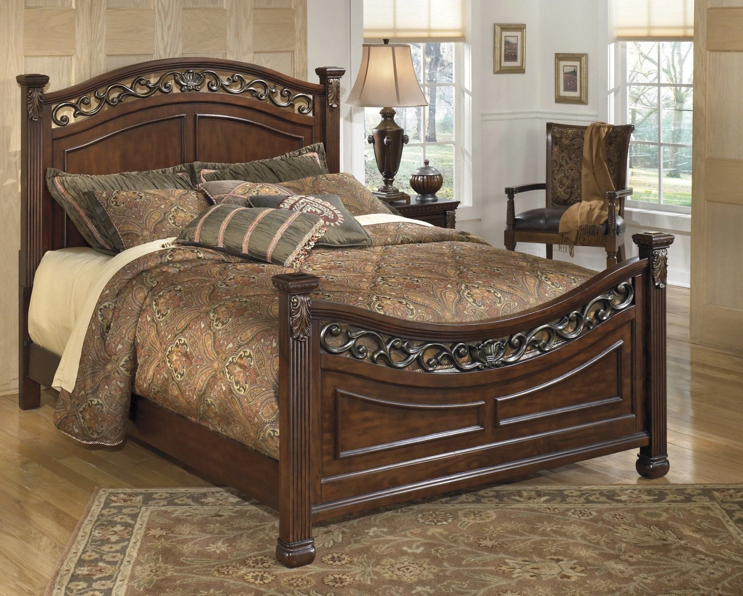 Ashley Leahlyn King Panel Bed Beds 1 Ashley Leahlyn King Panel Bed Beds