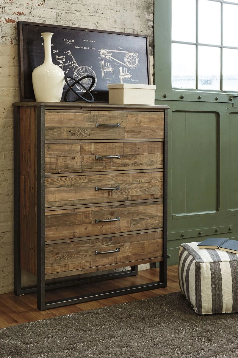 Ashley Sommerford Brown Five Drawer Chest Bedroom 1 Ashley Sommerford Brown Five Drawer Chest Bedroom