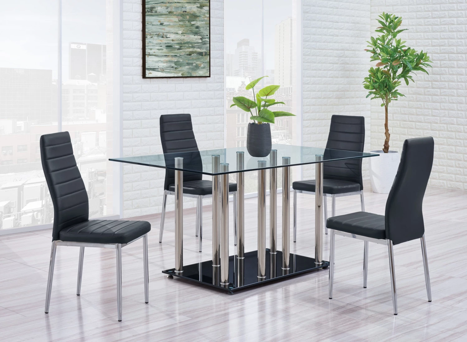 Global Dining Room D368 Dom Only Dining Table And 4 Side Chairs 1 Global Dining Room D368 Dom Only Dining Table And 4 Side Chairs