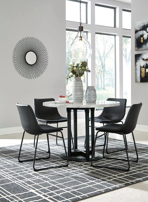 Ashley Dining Room Centiar Table & 4 Side Chairs Black 1 Ashley Dining Room Centiar Table & 4 Side Chairs Black