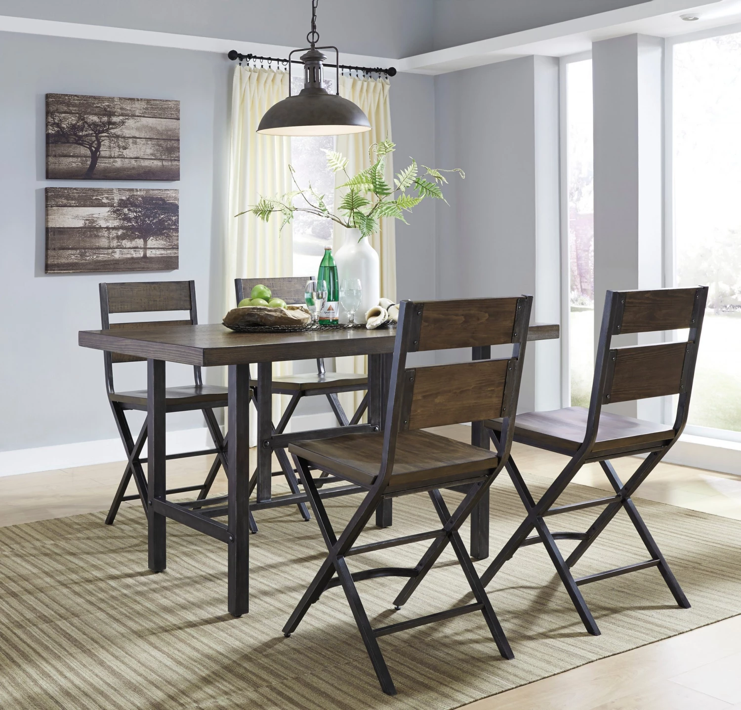 Ashley Kavara Table & 4 Barstools Dining Room 1 Ashley Kavara Table & 4 Barstools Dining Room