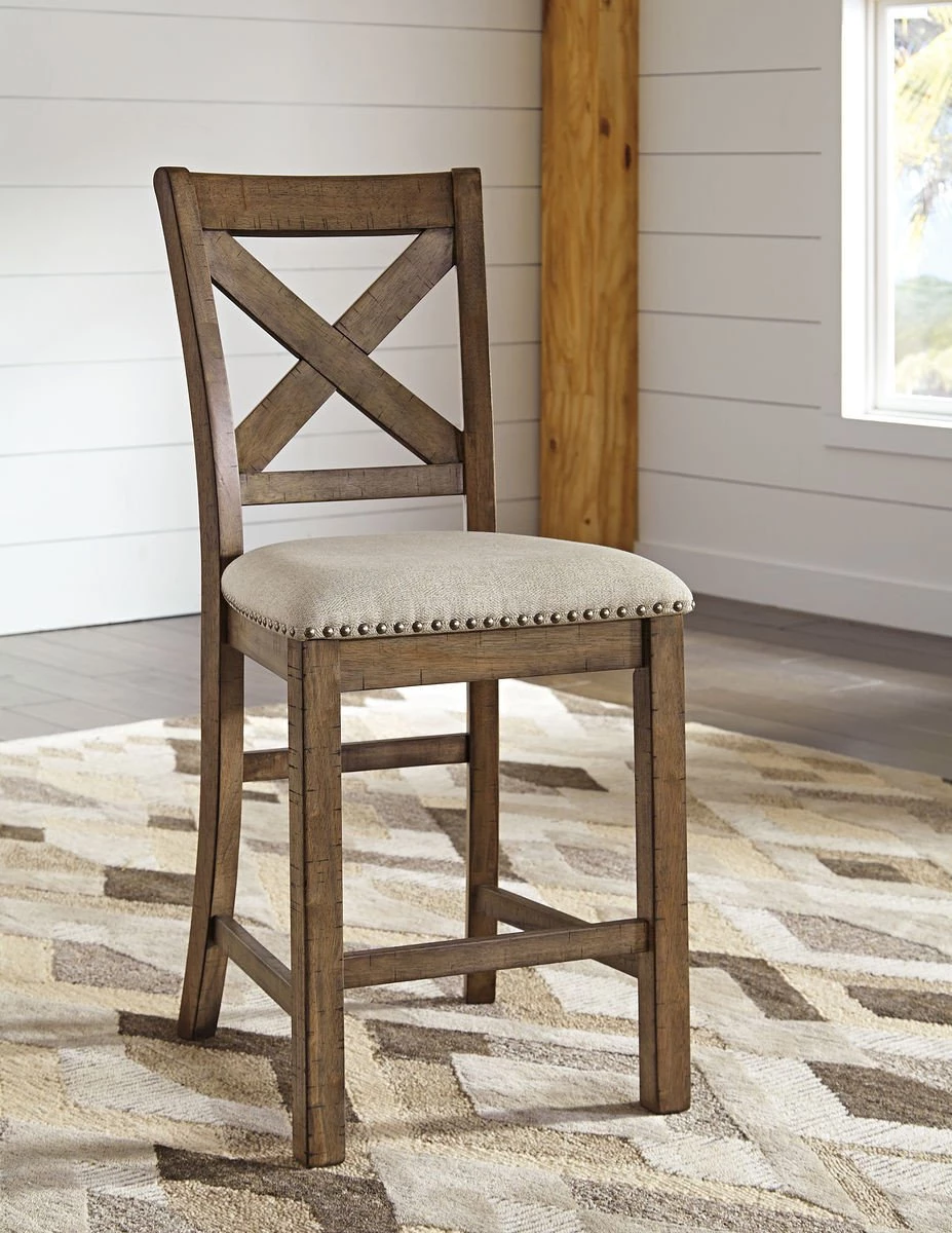 Ashley Moriville Gray Upholstered Barstool 1 Ashley Moriville Gray Upholstered Barstool