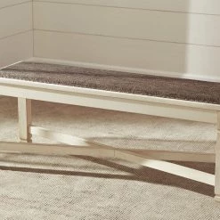 Ashley Bolanburg Antique White Large Upholstered Dining Room Bench