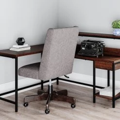 Ashley Office Camiburg Warm Brown L-Desk With Storage