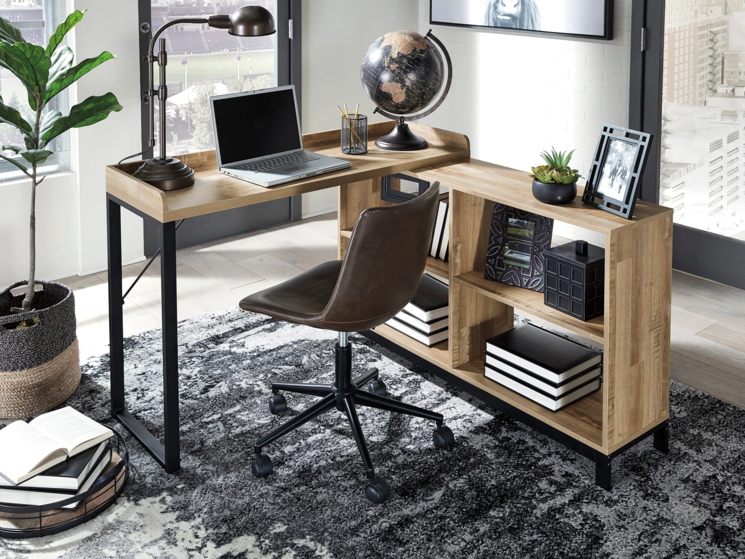 Ashley Gerdanet Light Brown L-Desk 1 Ashley Gerdanet Light Brown L-Desk