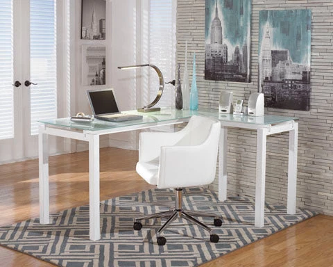 Ashley Baraga L-Shaped Desk And Swivel Desk Chair Office 1 Ashley Baraga L-Shaped Desk And Swivel Desk Chair Office