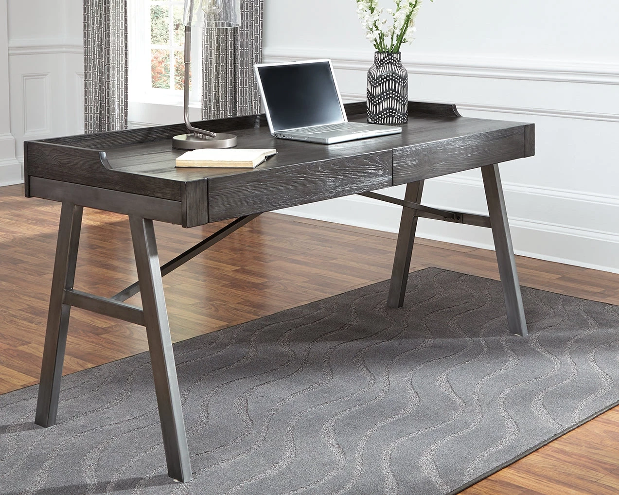 Ashley Raventown Grayish Brown Home Office Desk 1 Ashley Raventown Grayish Brown Home Office Desk