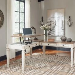 Ashley Realyn White/Brown Home Office Lift Top Desk