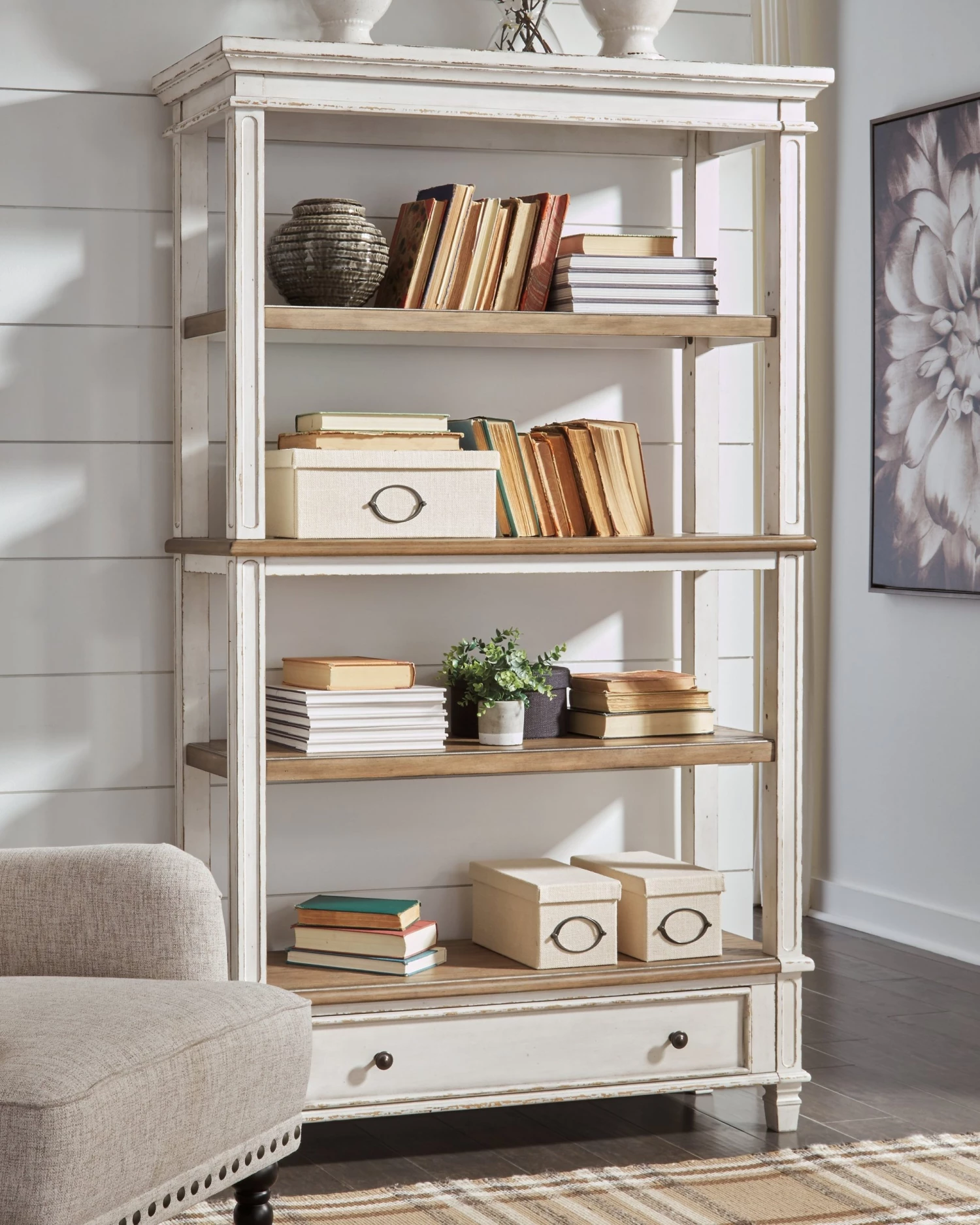 Ashley Bookcases Realyn- White/Brown Bookcase 1 Ashley Bookcases Realyn- White/Brown Bookcase