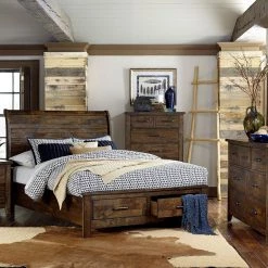 Home Elegance Jerrick King Bed W/ Dresser, Mirror & Nightstand