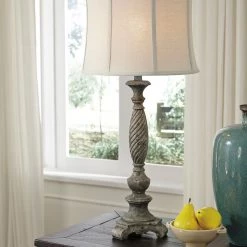 Ashley Alinae Antique Gray Poly Table Lamp