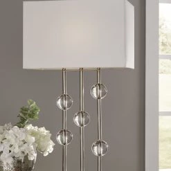 Ashley Jaala Clear/Silver Finish Metal Lamp Accents