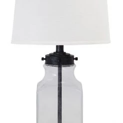 Ashley Accents Sharolyn Transparent/Silver Finish Glass Table Lamp