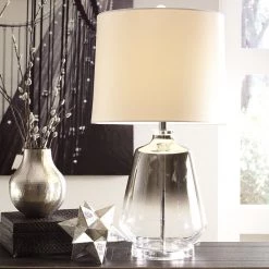 Ashley Jaslyn Silver Finish Glass Table Lamp