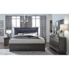 Global Bedroom Pompei Metallic King Uph Bed W/LED