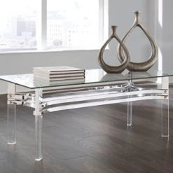 Ashley Braddoni-Chrome Cocktail Table Living Room