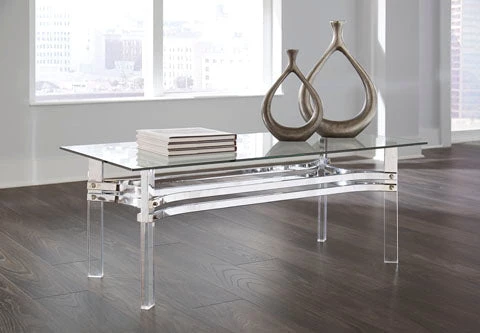 Ashley Braddoni-Chrome Cocktail Table Living Room 1 Ashley Braddoni-Chrome Cocktail Table Living Room