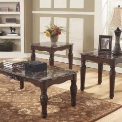 Ashley North Shore Dark Brown Occasional Table Set (set Of 3) Living Room
