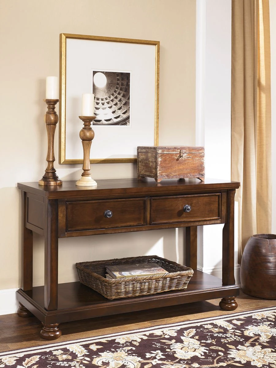 Ashley Porter Rustic Brown Console Sofa Table Living Room 1 Ashley Porter Rustic Brown Console Sofa Table Living Room
