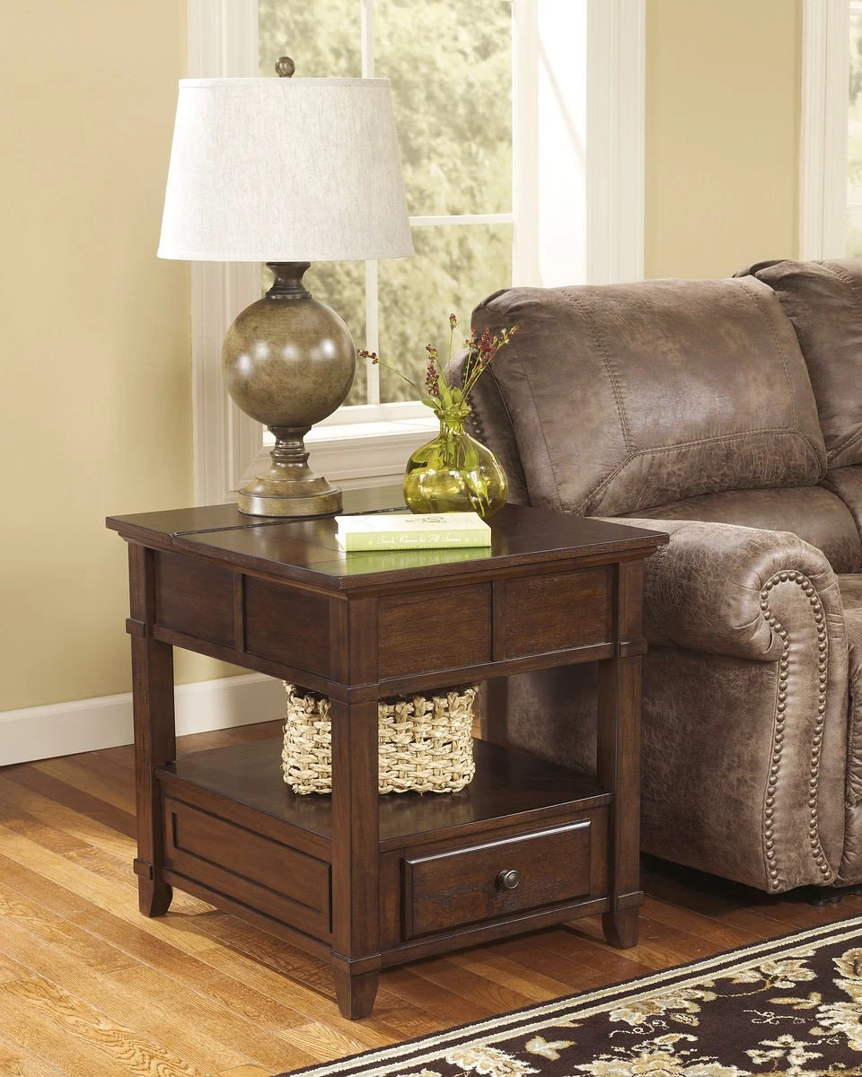 Ashley Gately Medium Brown Rectangular End Table Living Room 1 Ashley Gately Medium Brown Rectangular End Table Living Room