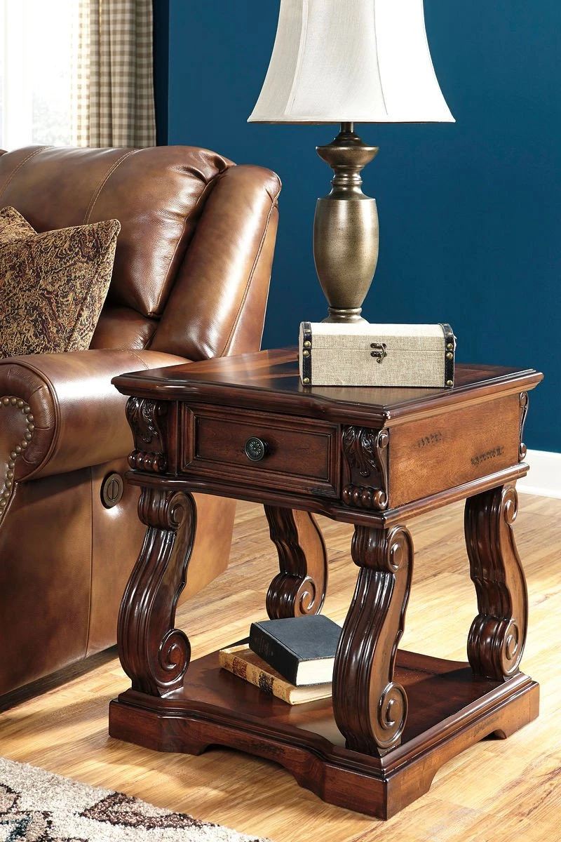 Ashley Alymere Rustic Brown Square End Table Living Room 1 Ashley Alymere Rustic Brown Square End Table Living Room