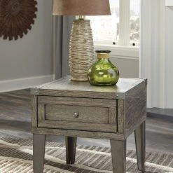 Ashley Chazney- Rustic Brown Rectangular End Table End Tables