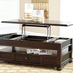 Ashley Barilanni Dark Brown Lift Top Cocktail Table Living Room